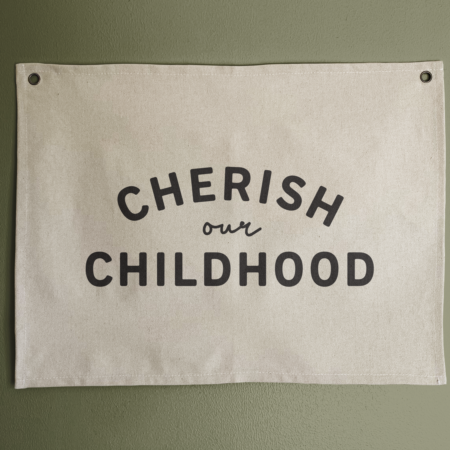 Large Custom Text Canvas Banner, Natural